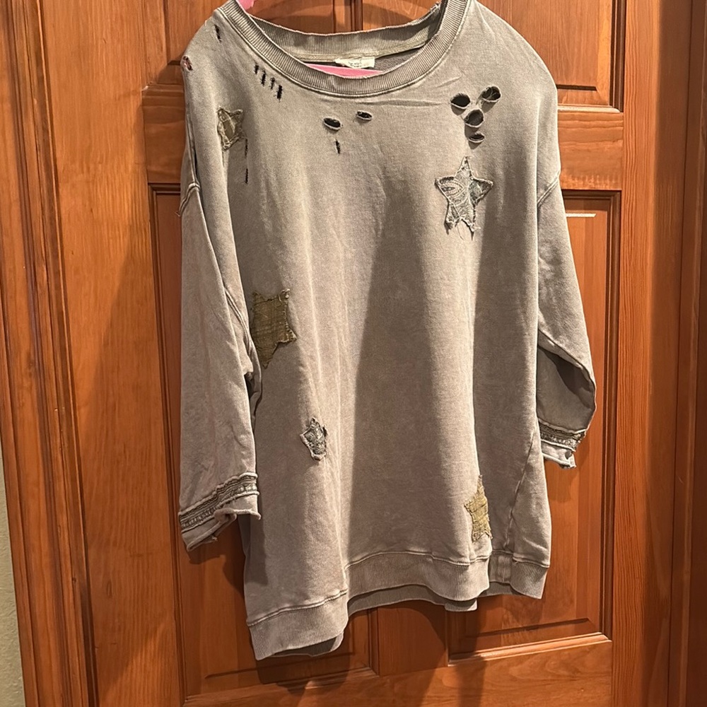 Easel Gray Textured T-Shirt - Picture 3 of 10